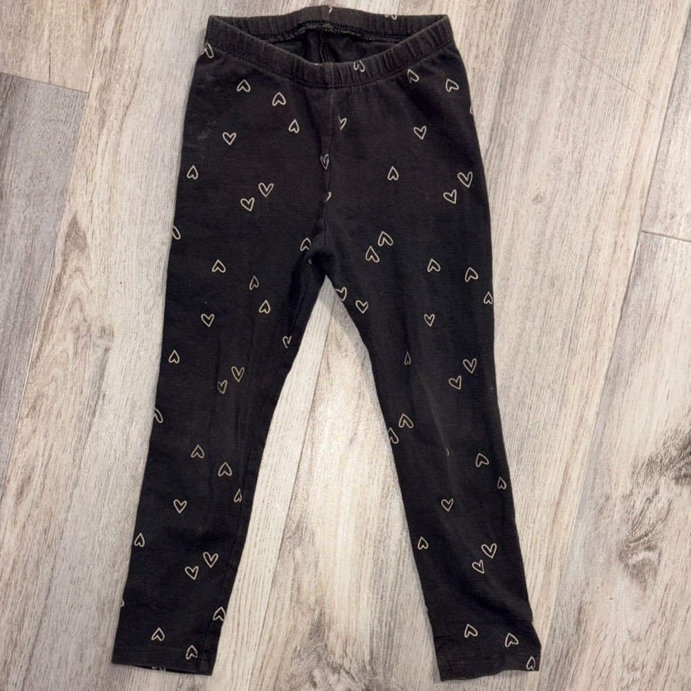Cat & Jack Black Heart Leggings